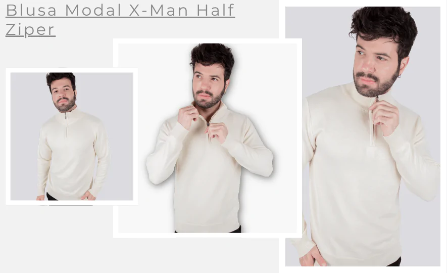 Suéter masculino: Blusa Modal X Man Half Ziper
