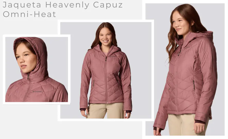 Jaqueta termica com bolsos e capuz para temperaturas frias